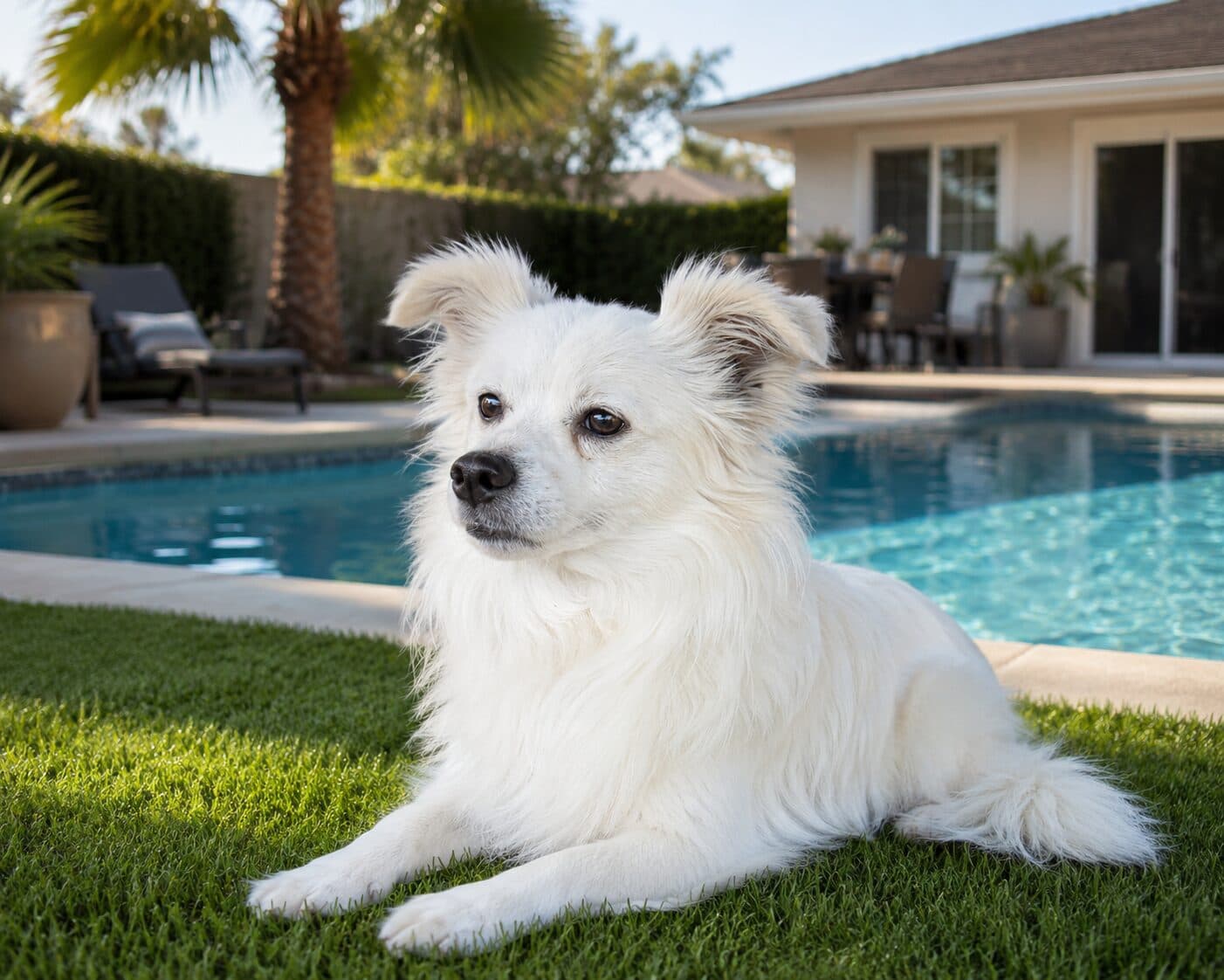 Niko lounging inside a well-maintained Bakersfield rental house