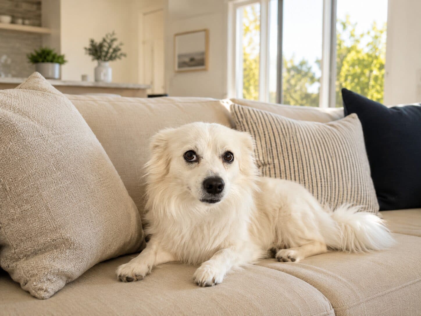 Niko sitting on the front porch of a rental home in Bakersfield, CA